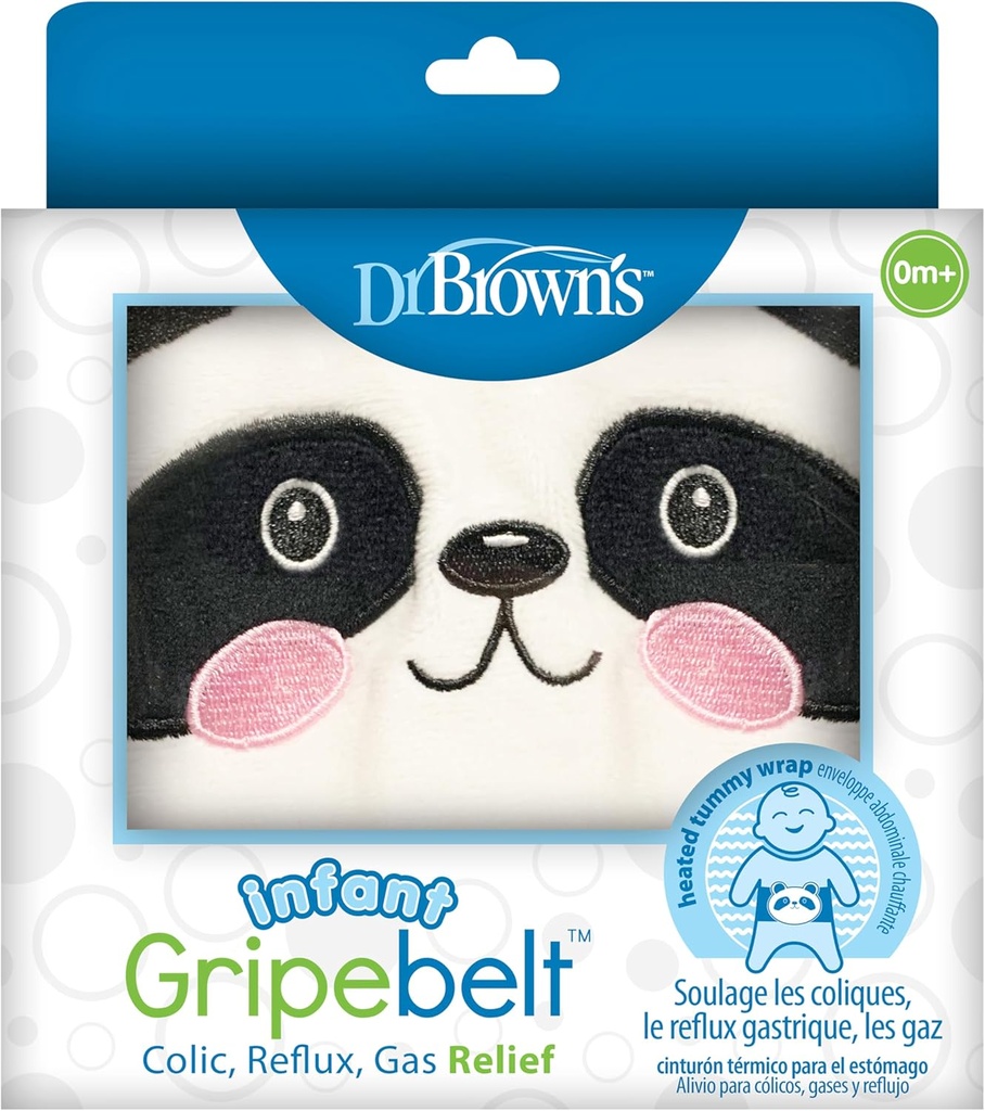 Dr. Brown's Infant Gripebelt Heated Belly Band, Soothe dieťa brucho s jemným teplom a kompresiou, Panda, 0m+