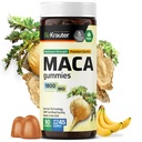 Maca Root Gummies - 1800 mg Sila - 90 Vegan Žuvačky - Prírodná podpora pre ženy a mužov - Peruánska Maca Root Supplement - Banana Chute