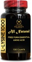 L-LYSINE 1000 mg Free Form Amino Acid Essential - Vysoká sila L-lyzín Supplement for Eye Lip Collagen Synthesis and Immune Support, Propaguje zdravú pokožku, vlasy - 1 fľaša 100 Počet