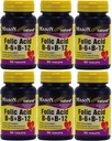 Mason Vitamíny Kyselina listová B-6 & B12 Heart Health Formula 90 tabliet na fľašu Balenie 6 Celkom 540 tabliet