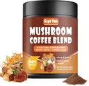 Hubová káva s 10 hubami, Kolumbijský instantný kávový prášok s Levou hrivou, Reishi, Chaga, Cordyceps, Shiitake, Maitake, Turkey Tail - Mušroom Supplement for Energy, Focus, Immune Support