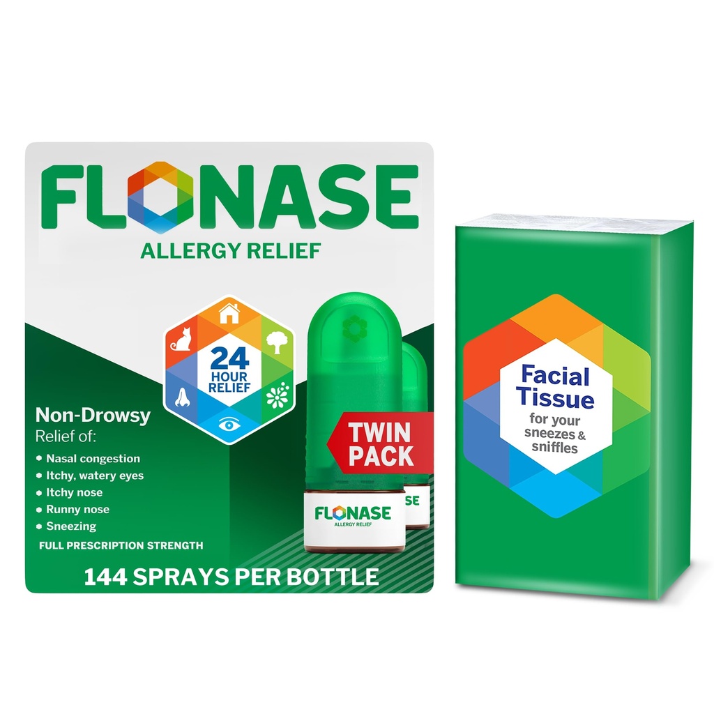 Flonase Alergické Relief Nosálny sprej, 24-hodinový non-Drowsy Multi-Symptom Relief 