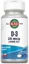 KAL vitamín D3 1000 IU softgely (25 μg), aktívna forma vitamínu D, vstrebávanie vápnika, zdravie kostí, Imunitná podpora doplnok, Tekutý naplnený aktivGel, vyrobený bez sóje, 100 porcií, 100 softgelov