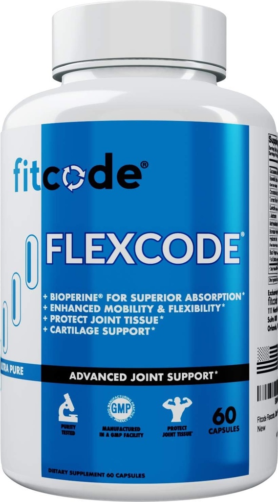 fitcode Flexcode Ultra Premium Joint Support, Glucosamine, Turmerica, MSM, Chondroitín, kyselina hyalurónová, bezlepkové, pre mužov a ženy (30 porcií)