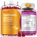 2 balenia Quercetin s hypromelínom Gummy, bazy, echinacea, vitamín C D zinok - imunitný systém podpora 120 grófov Pure Quercetin Supplements Gumies for Kids & Adults