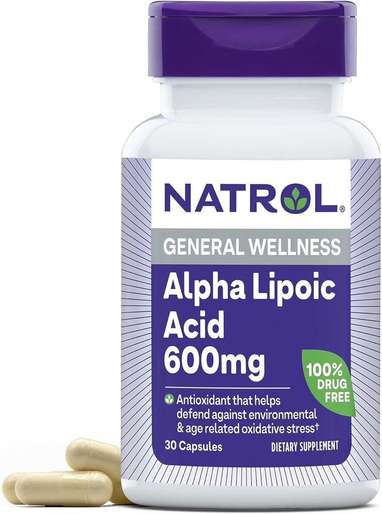 Natrol Alpha Kyselina lipoová 600 mg Caps, 30 ot
