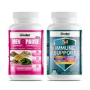 GreeNatr Herbal Menopauza Support Complex for Hot Flash, Nočné potenie, Mood Swings Relief Plus Our 7 in 1 Immune Support with Quercetin, Echinacea, Sambucus Elderberry, and Ginger