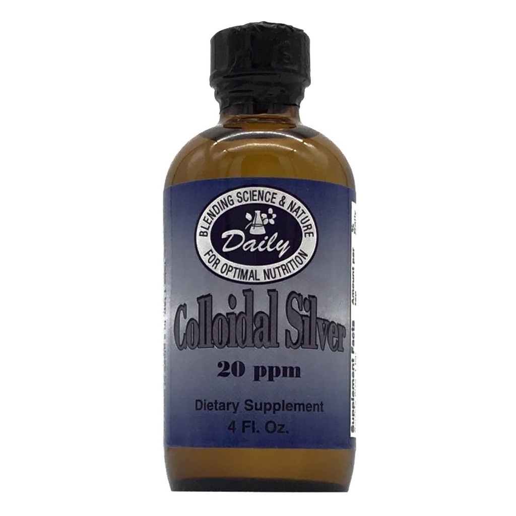 Denná výroba Koloidné striebro, 20 ppm (Food Grade) 4 fl oz