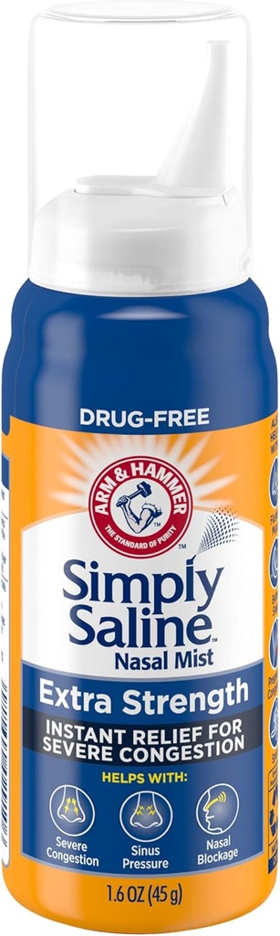 Arm & Hammer jednoducho saline nosal hmla extra sila, ťažké preťaženie, 1.6 Ounce