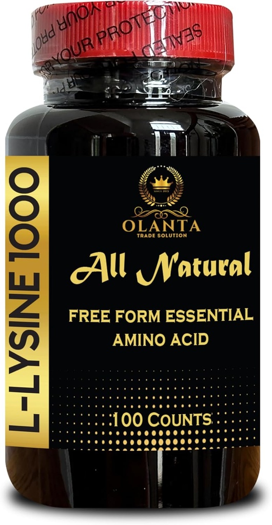 L-LYSINE 1000 mg voľná forma aminokyselín Esenciálne - Podpora pre športovcov + svalovina, Aminokyseliny doplnok podporuje tvorbu energie, Lyzín doplnok L-lyzín 1000 mg - 1 fľaša 100 Počet
