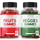 Ovocie a zelenina Supplement (120 Gummies) - Premium Sugar-Free Superfood Super Zelené a ovocné Gumies pre dospelých - Imunita podpora pre mužov a ženy - Non GMO, Vegan Safe & Made in USA