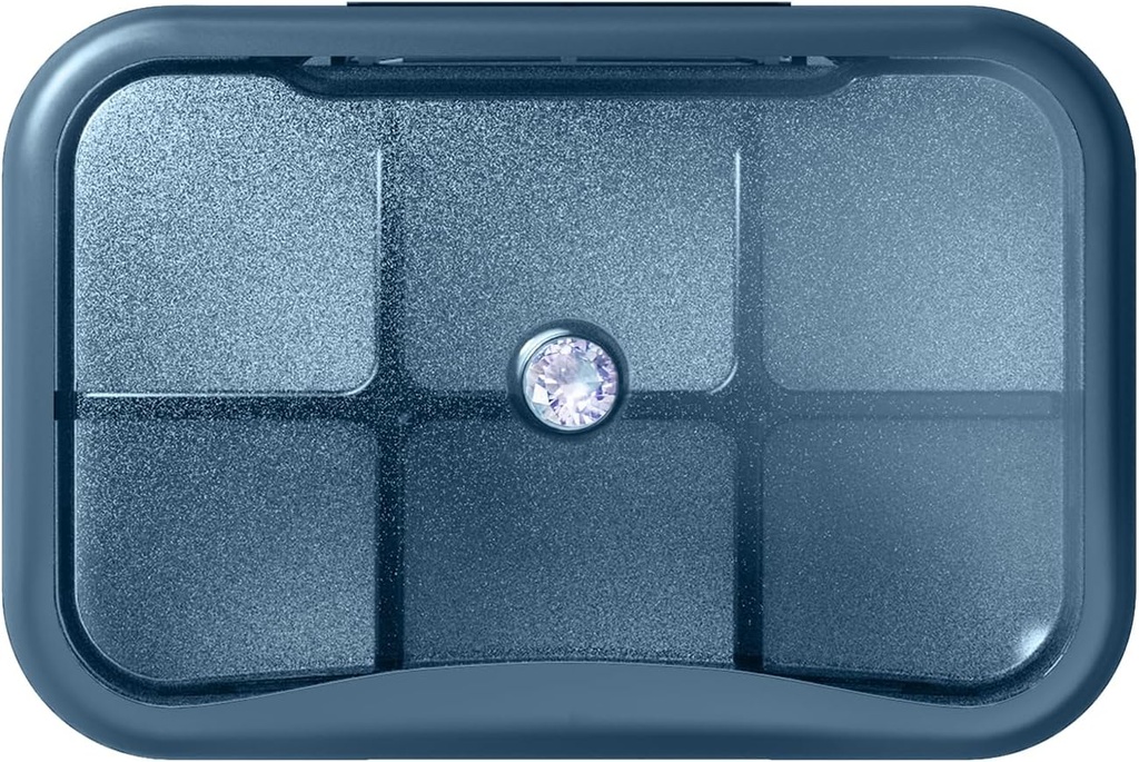 6 Compartment Travel Pill Organizátor, Malá Pill Box pre Purse, Pocket Daily Pill Case Portable Medicine Pill Container, Týždenný Usporiadateľ vitamínov (Modrá s Rýnom)