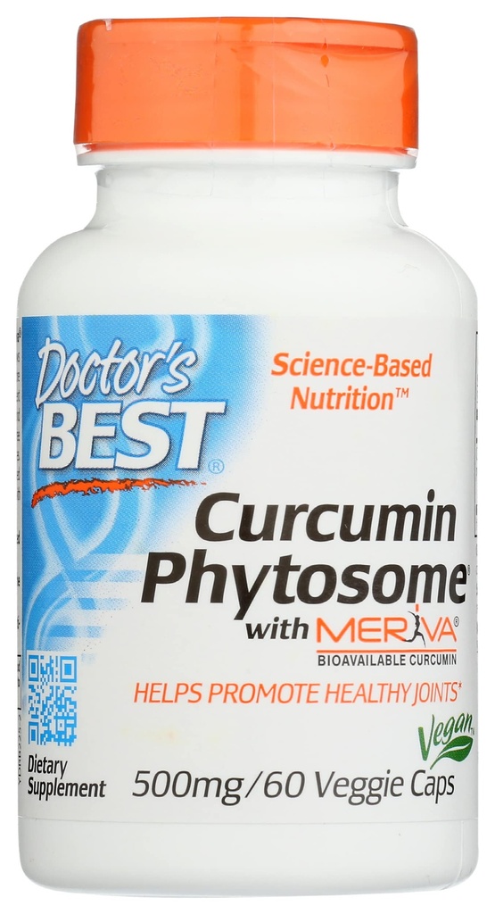 Lekári Najlepšie Curcumin Phytosome s Meriva, Non-GMO, Vegan, 60 Veggie Capsule (Súbor 1)