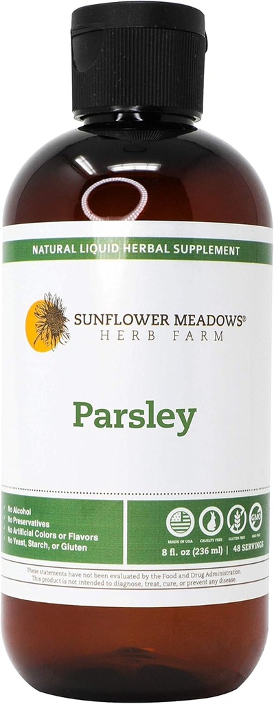 Petržlen Liquid Herbal Supplement - 8oz- Alkohol-free, non-GMO, vyrobené z organických zložiek