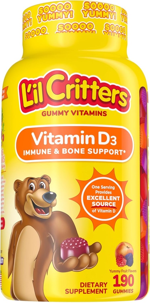 L'il Critters Vitamín D Gummy Medvede, 190 Počet