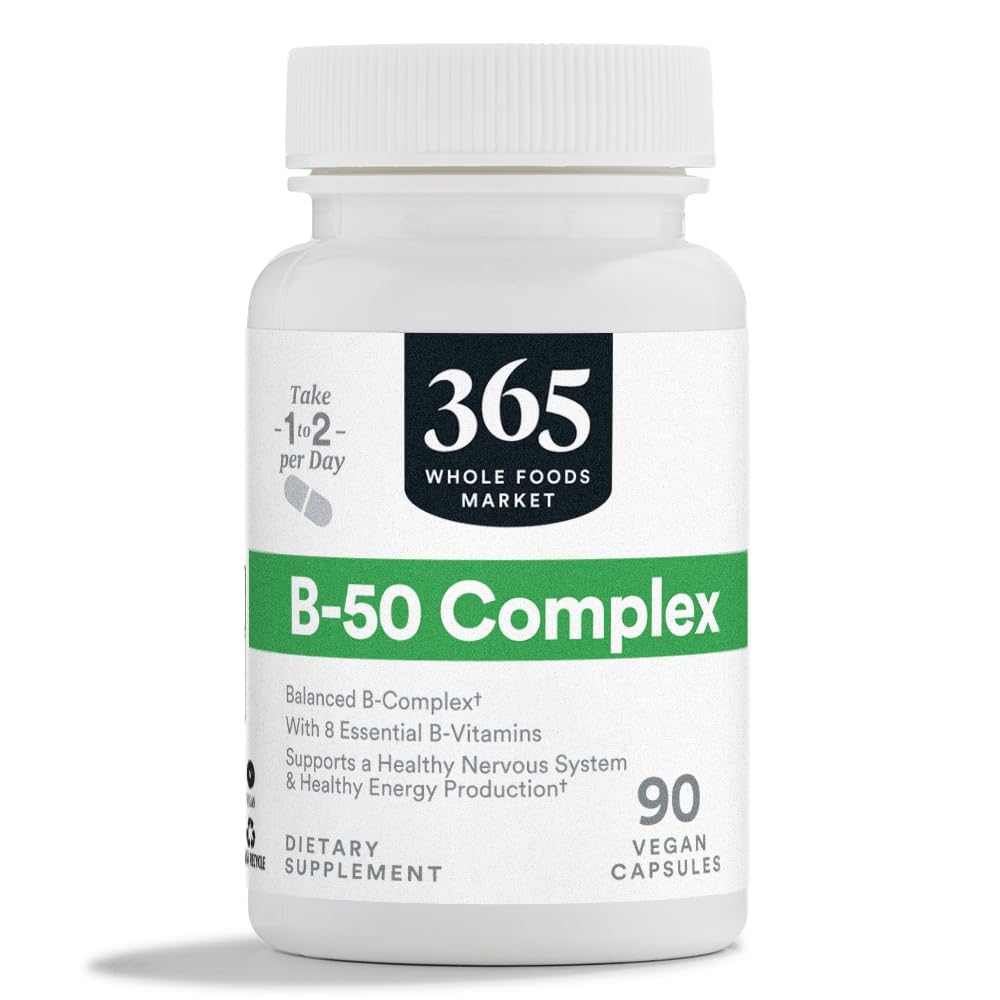 365 by Whole Foods Market, Vitamín B-50 Complex, Vegan, 90 Kapsule