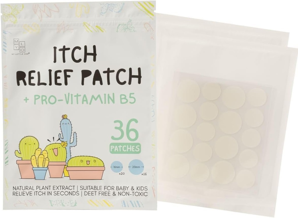 Mosquito Bite Ich Relief Patch (36 patches) - All-Natural Insect, Blch Bites Ich Relief for Kids & Sensitive Skin, upokojuje Bug Bite rýchlo, podporuje rýchle uzdravenie s hydrokoloidom