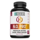 Zhou N.O. Pro - Premium Oxid dusnatý Supplement pre mužov a ženy, srdce, svalová a krvná podpora s korením a L Arginín, Prírodné oxidu dusnatého Booster - 120 Veggie Kapsule