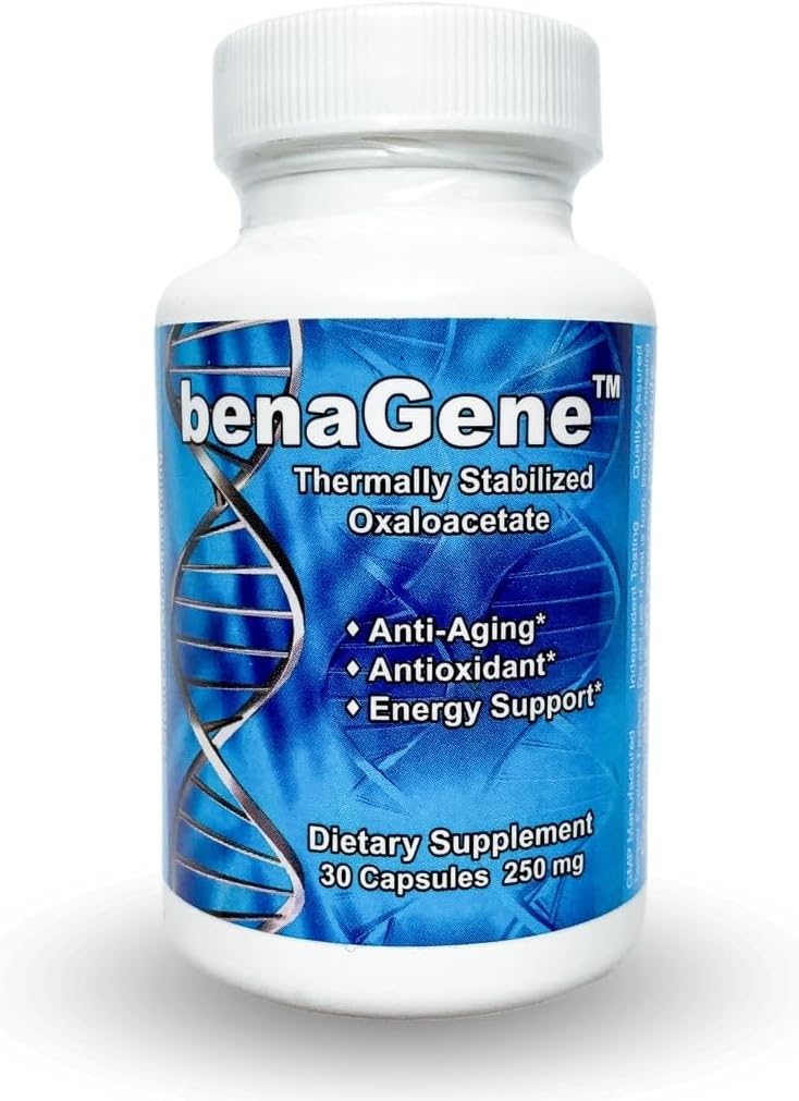 Benagene Oxaloacetát doplnok - podporuje bunkovej energie - Thermally stabilizovaný s vitamínom C - non-GMO & Vegan - 30 Servings, raz denne