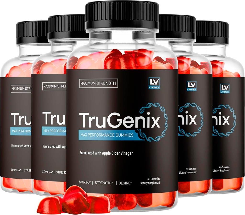 (5 balenie) TruGenix Gummies, TruGenix Gummies pre mužov, Oficiálne TruGenix Gummies Advanced Formule, TruGenix ACV Gummies, TruGenix Support Supplement Gummies, Premium Formula, 300 Gummies po dobu 5 mesiacov
