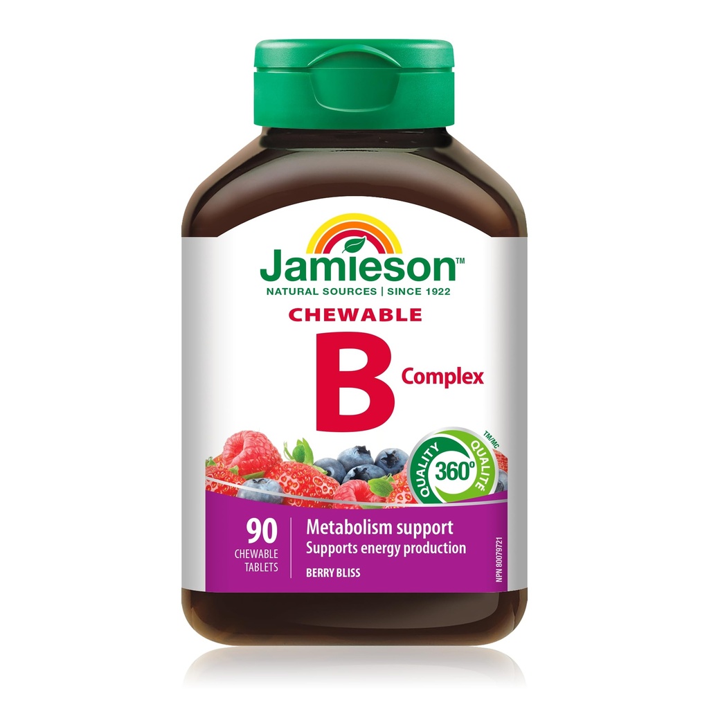Jamieson Delicious Chewable Formula B Complex Berry Bliss 90 tabliet