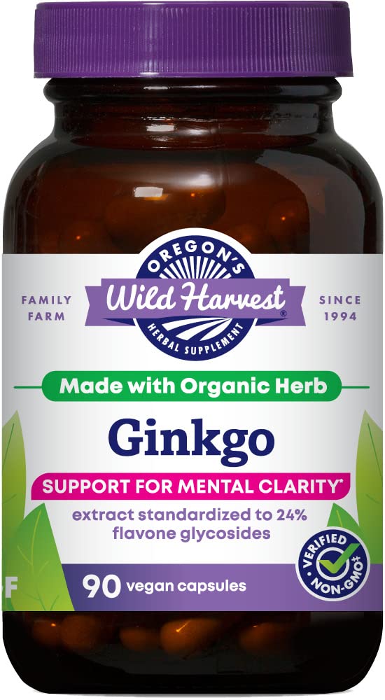 Oregon Wild Harvest Non-GMO Ginkgo Kapsule - 90 Počet
