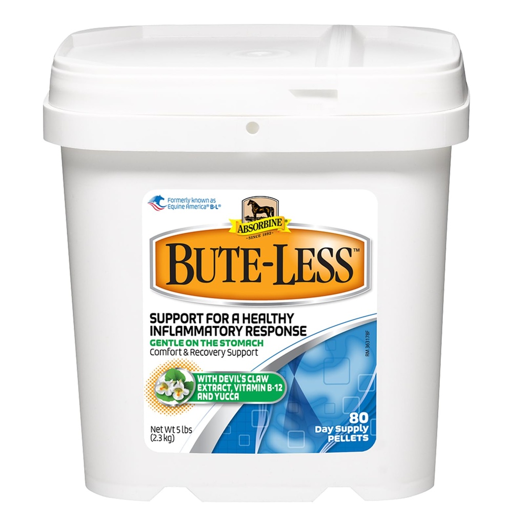 Absorbine Bute-Mess Comfort & Recovery Supplement Pellets, Zdravé zápalové reakcie, 5 LB / 80 Day Supply