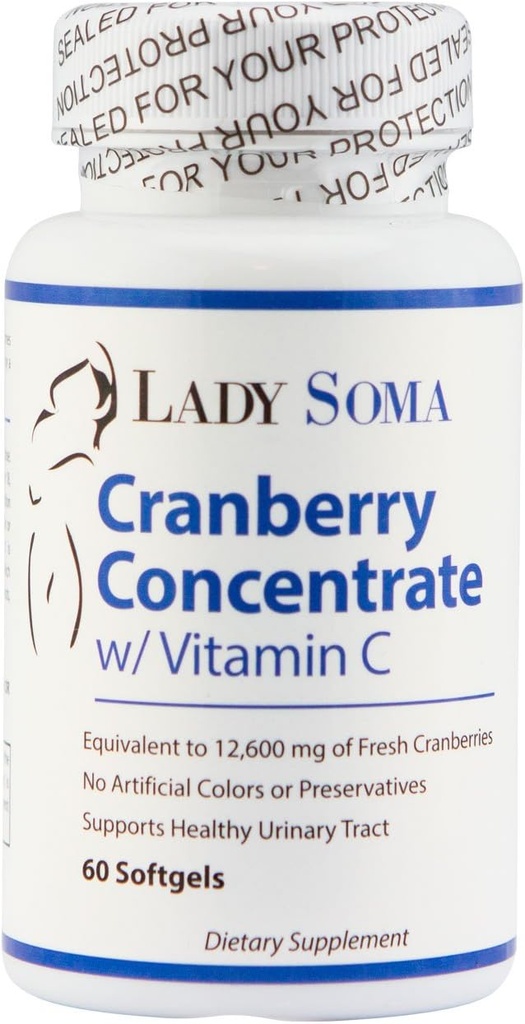 Lady Soma Cranberry UTI Defense with Vitamin C – 60 Softgels