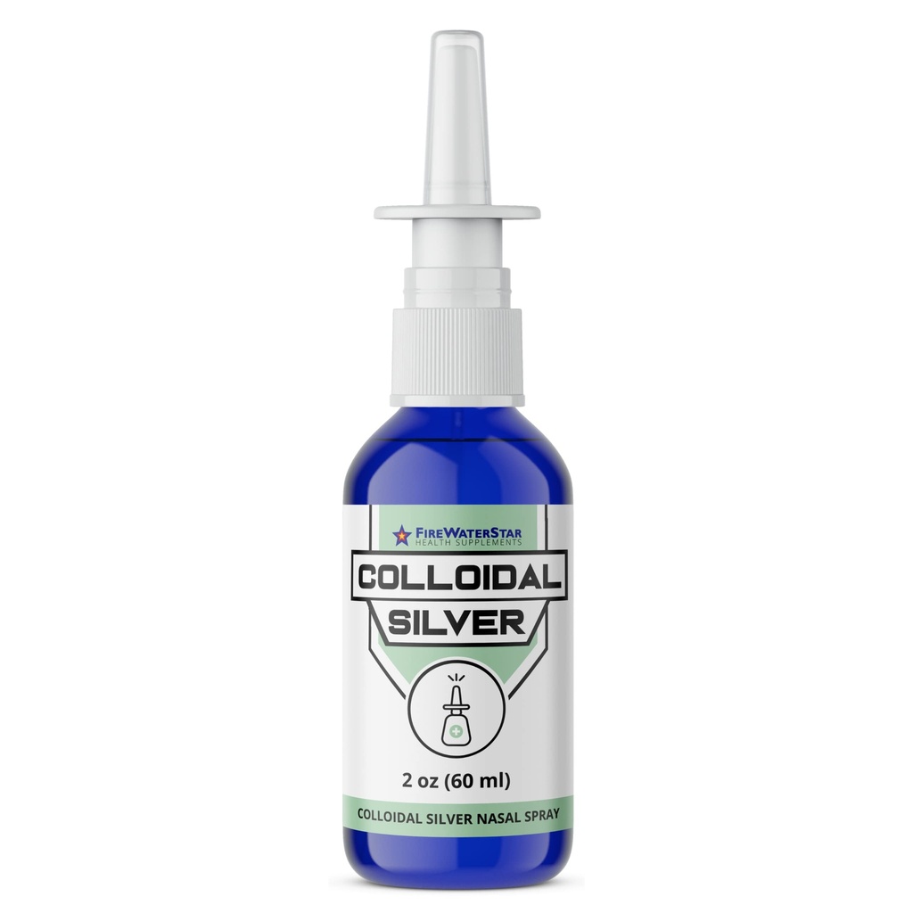 FWS Koloidné striebro Nosový sprej - 2oz - Ultra Fine Silver Mist - 50 ppm - 99,99% Čistota - Sinus Relief - Pomáha pri suchom, podráždenom, nafúknutom nose - Podpora imunitného systému - pre dospelých a dospievajúcich