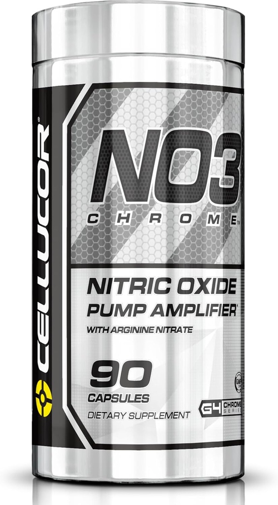 Cellucor NO3 Chrome Doplnky k oxidu dusnatého s arginínovým dusičnanom pre svalovú pumpu a prietok krvi, 90 kapsúl, G4