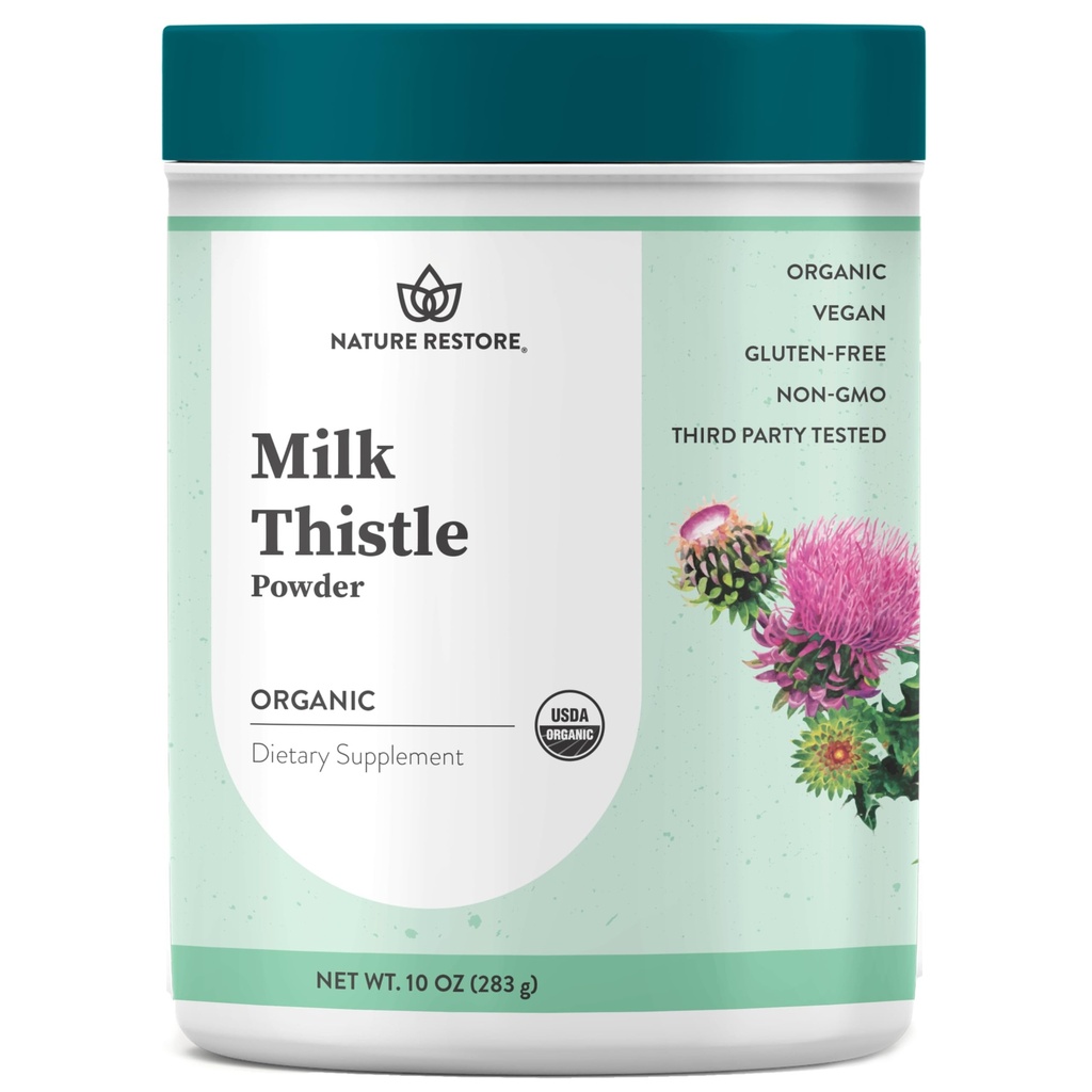 Nature Restore USDA Certified Organic Milk Thitle Seed Powder, 10 Ounces, Balíček v Kalifornii