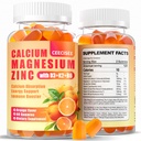 Kalcium Magnézium Zinok Gumies s D3 &B6 &K2,1000mg Calcium Gumies s 300mg Magnézium Support Immune Energy for Adults and Teens,Cugar Free(120Count)