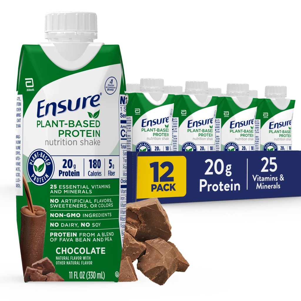 Uistite sa, že rastlinné bielkovinové výživy Shakes s 20g Fava Bean a Pea Protein, Vanilla a čokoládové príchute, Balenie 12, 11 Fl Oz