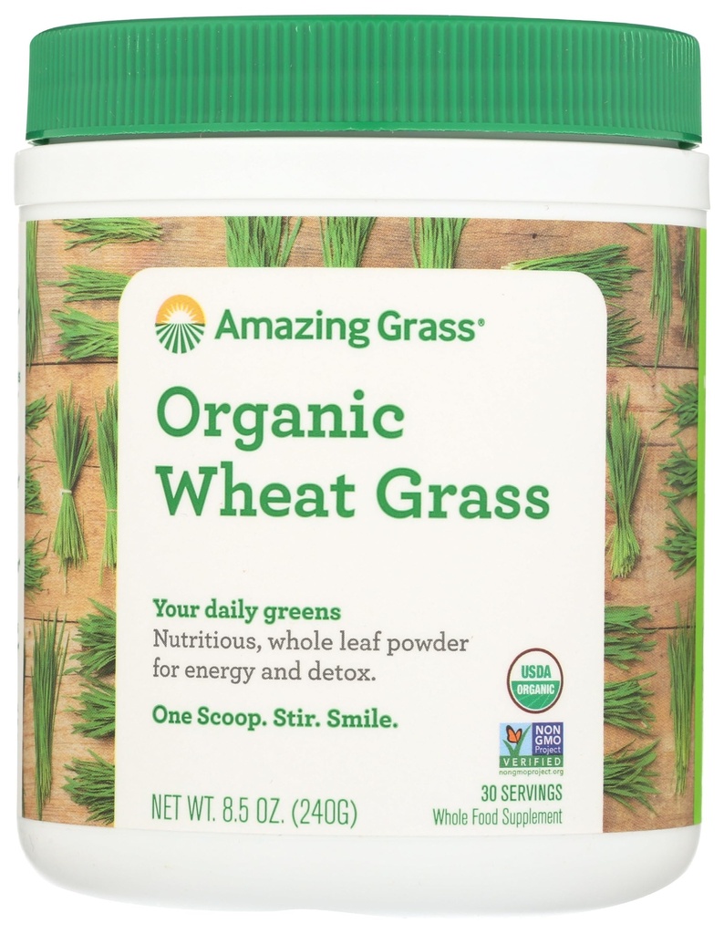 Amazing Grass Wheat Grass Powder: 100% celozrnná pšenica Powder for Energy, Detox & Imunity Support, Chlorofyl Providing Greens, 30 Servings