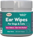 Benefit pet produkty psie ušné obrúsky - Čistič uší pre psy na prevenciu infekcií, svrbenie a zápach - Aloe & Eucalyptus, grooming Wipes - 100 gróf