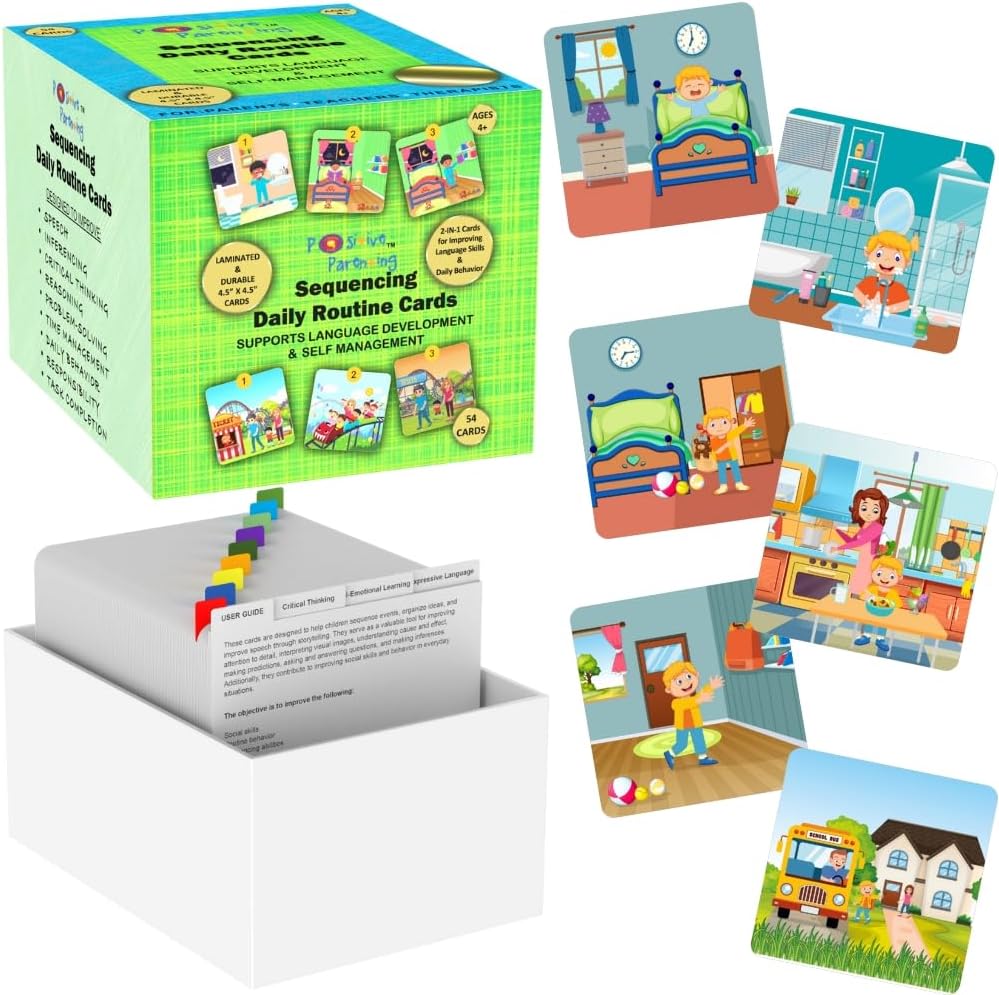 Sequence for Kids Daily Rutine Cards Speech Therapy Material Social Development and Sentence Building for Kids ABA Therapy Material Speech Therapy Game English Language Bilingual Leaders ESL