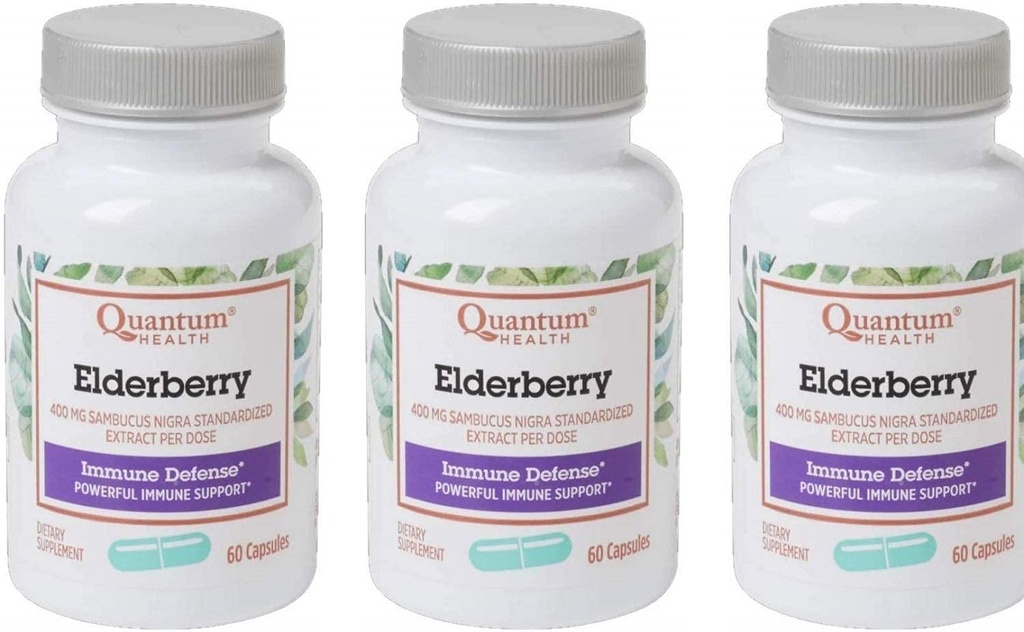 Quantum Health, Elderberry Extract Capsule, 60-Count Balíčky (Pack of 3)