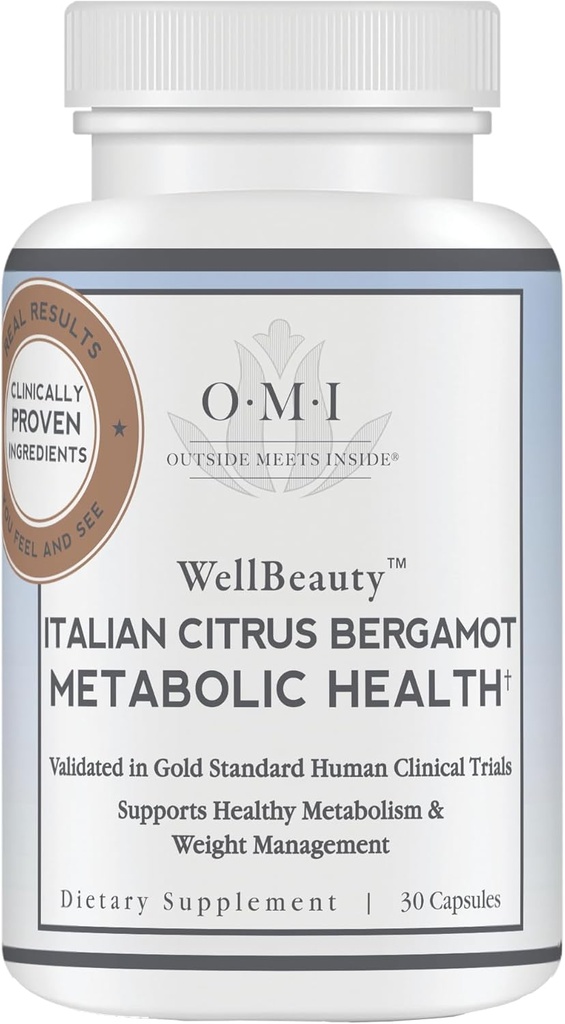 Wellbeauty Italian Citrus Bergamot Metabolic Health, Award Víťazný kardiológ vyvinutý na podporu zdravej hladiny cholesterolu a triglyceridov Už v normálnom rozsahu, 7 Kľúčové polyfenoly, 30-dňová ponuka