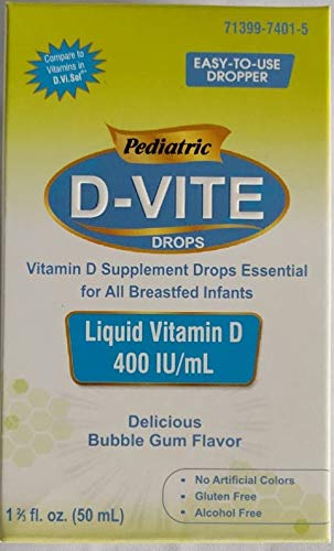 Pediatric D-Vite Tekutý vitamín D 400 IU/ml (50 ml) - Bubble Gum Flavor