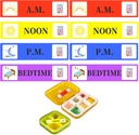 500 ks Medicína Nálepky na lieky Návod na použitie - Dobré poludnie večer postieľka medicína nálepka 2/5 x 1.6 palec AM NOON PM pre Nálepky pre Pill Case Planners