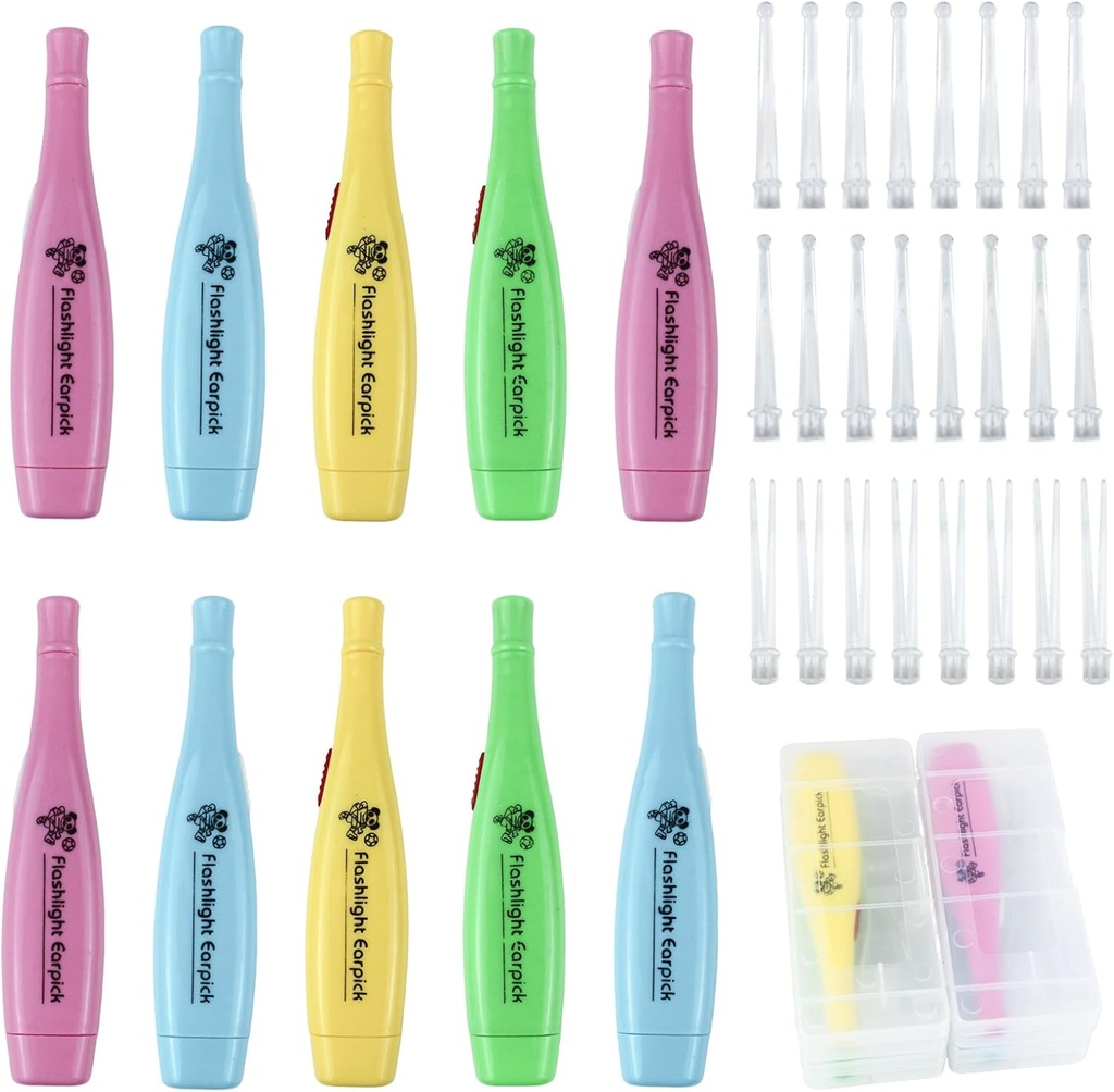 12 Pieces Ear Wax odstránenie nástroj s LED svetlom pre čistenie Earwax Reusable Ear Pick Tweezer Ear Cleaner pre dospelých a deti starostlivosť o zdravie ucha