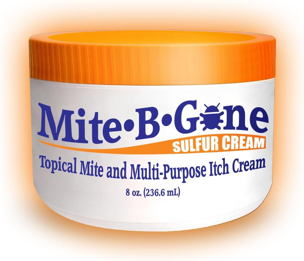 Mite-B-Gone Mite krém & Bite Relief - 10% Natural Blend Sulfur Cream pre multi-Purpose Bites, Redness, Svrbenie, & Irritation 