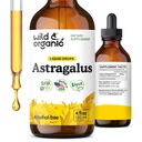 Wild & Organic Astragalus Tinture - Immune Support Supplement w/Astragalus Root Extract - Vegan Tinktúra pre imunitu - Cukor a kvapky bez alkoholu - 4 fl oz