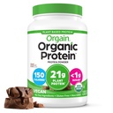 Orgain Organic Vegan Protein Powder, Krémová čokoláda Fudge - 21g Plant Protein, 6g Prebiotické Fiber, Nízka čistá Carb, Žiadne zložky laktózy, Žiadny pridaný cukor, Non-GMO, Pre Shakes & Smoothies, 2.03 lb