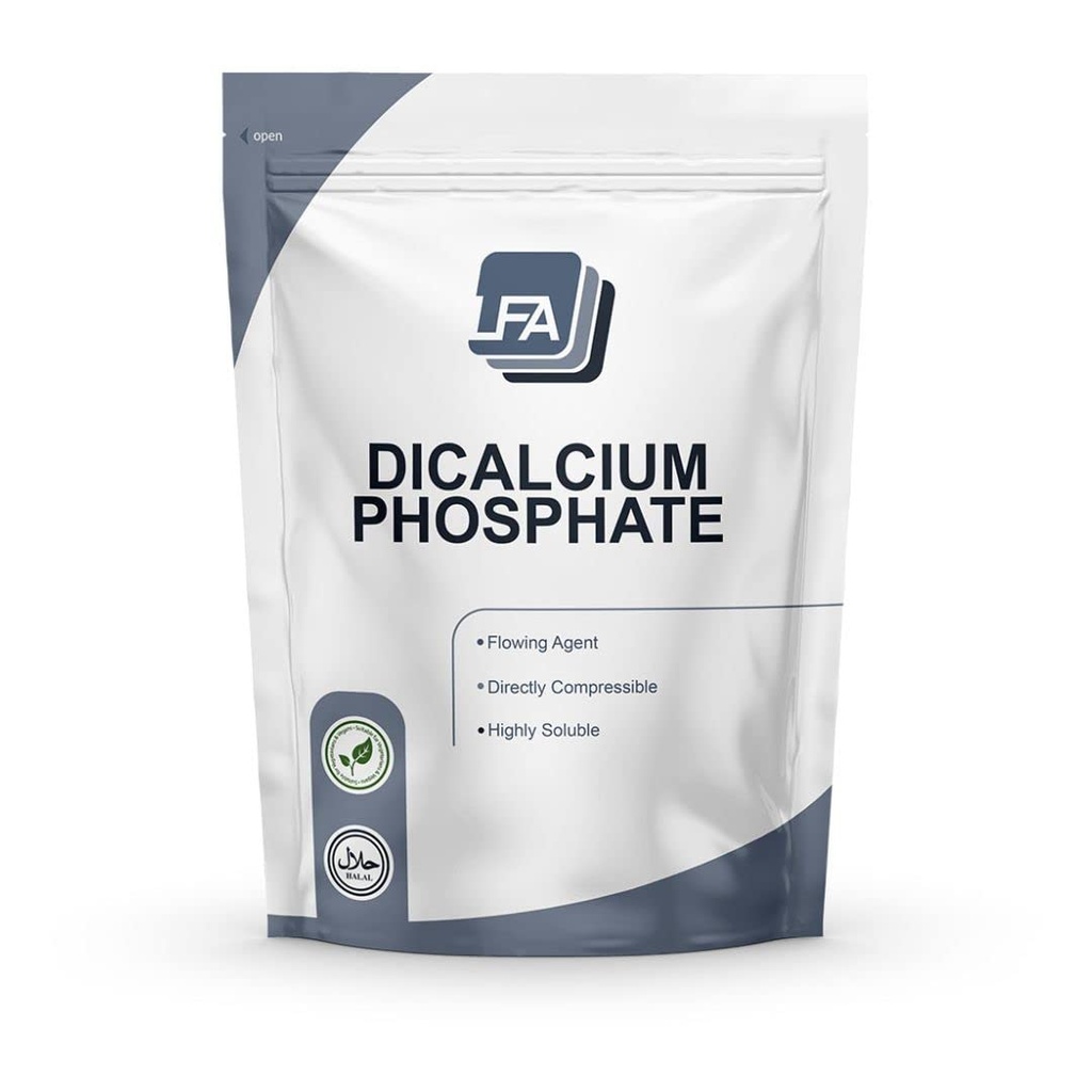 Dikalciumfosfát Dihydrát DCPD prášok - 1 kg (2,2 lb) - Tableta a kapsula tečie činidlo - Food Anti-Caking Agent & Supplement Filler