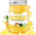 softbear Sea Moss Gel Ananás Ochutený 12 OZ - Wildcrafted Irish Sea Moss Gel Organic Raw 92 Minerály a vitamíny Non-GMO Gluten-Free Vegan Doplnky Immune Thyroid Digestive Podpora