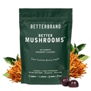 Betterbrand BetterMushrooms Nootropic Gummies - podporuje lepšie zdravie Gut, kognitívne funkcie, duševné jasnosť s 10 Funkčné huby - 60 Gumies - Malinová príchuť - Balenie 1