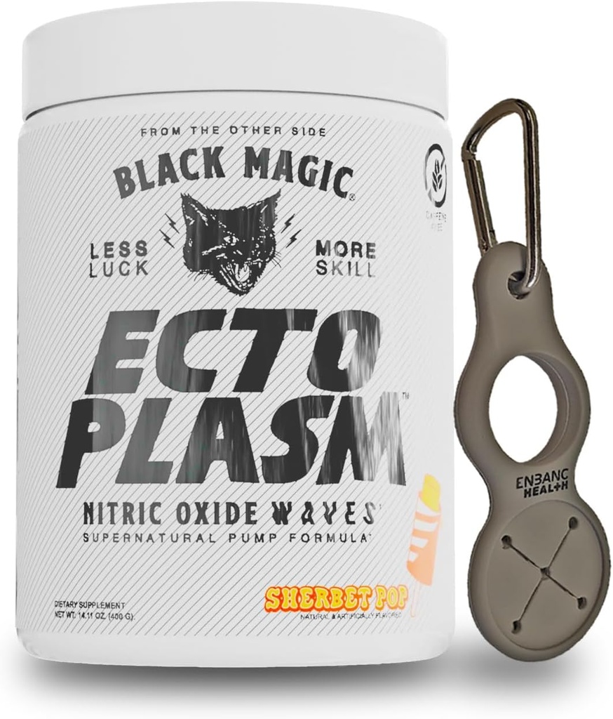 Čierna mágia Ecto Plasm - Sherbet Pop - Ručne vyrábané čerpadlo Igniter, Zvýšená hydratácia a cievnosť (400g, 20 lopatiek) s Enbanc Health Keychain