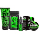 Brada Rast Kit w/ 2X Biotin Brada Balm pre mužov & fúzy Wax + GROW 11-in-1 Muži Šampón a kondicionér (Hair Growth Šampón pre mužov w/Biotín) + GROW Rastúce olej na vlasy (Vyrobené v Amerike)